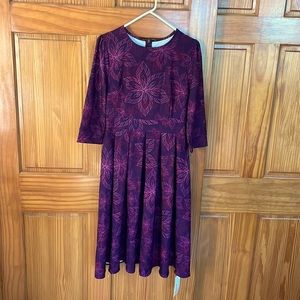 Purple knee-length swing dress